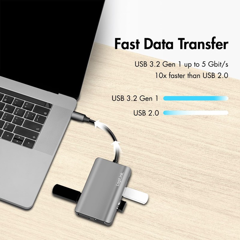 USB 3.2 Gen 1 Docking Station 7-Port with USB-C Port