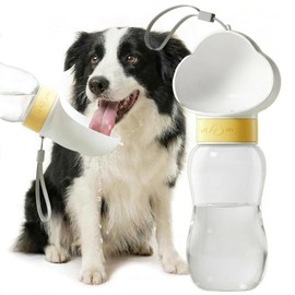 TAKAGI Botella de Agua para Perros 600 ml, Portátil, Antifugas y Antigoteo