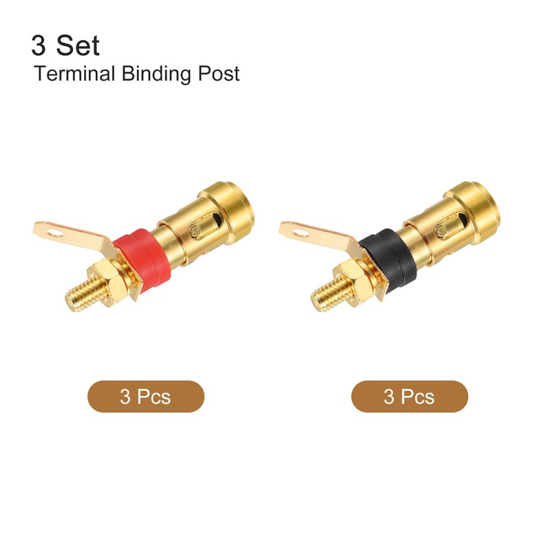 MECCANIXITY Terminal Binding Post Amplifier Jack Speaker Connector Black Red
