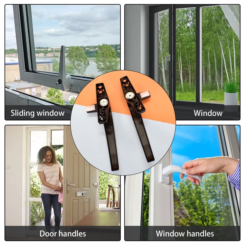 Kioiner 2 Pcs Casement Window Locking Handles, Aluminium Alloy Rotating
