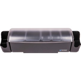 San Jamar BD4023S 9 Piece The Dome Garnish Center, 4.5qt Capacity, 22" Length x 7-1/2" Width x 8-1/2" Height