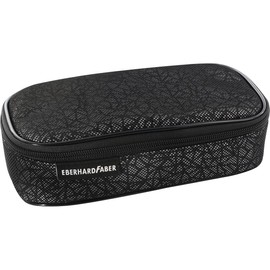 Eberhard Faber 577432 Jumbo X-Style Pencil Case, Black, Pencil Case with Zip, Large Main Compartment and Inner Pocket