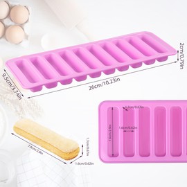 EUIOOVM Müsliriegel Backform 2 Stück Riegelform Silikon 10 Mulden Antihaftformen Energieriegel Backform Hitzebeständiges Schokoladenform Stollenbackform Pralinenform Brownieform Seifenformen