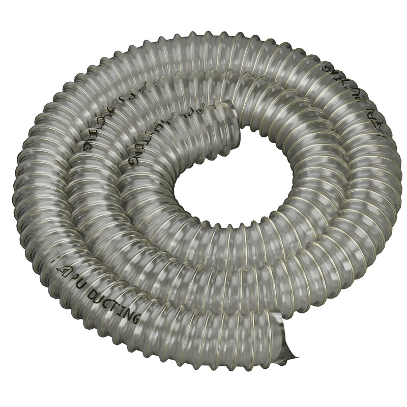 80mm / 3 Inch Clear Polyurethane Pipe for Dust, Fumes,