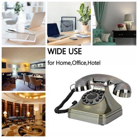 ASHATA Vintage Landline Telephone, High Definition Call, Large Button, Retro Antique Telephone, Old Fashioned Landline Telephones for Home and Office