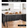 6ft Black Table Skirts for Rectangle Tables Polyester Desk Skirt
