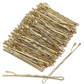 Tavvke 100 Pcs Blonde Bobby Pins, 5 CM Gold Hair Pins, Medium Size Wavy Hair Grips for Girls & Women, Secure Hold Invisible Wave Barrette Accessories