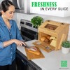 3J2 Discoveries Bread Box for Kitchen Countertop – Large Wooden