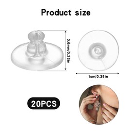20pcs Earring Backs Rubber,Soft Clear Earring Backs for Studs,Hypoallergenic Earrings Backs Replacement Safety Back Stoppers