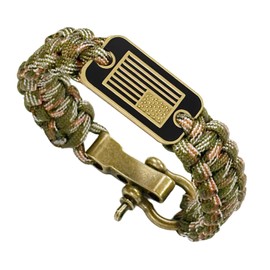 SLYB Military Bracelets for Men Camouflage Paracord Tactical Survival Bracelet for Men, Air Force Paracord with Outdoor Multi-Tools American Veterans Bracelet, Veterans Day Gift, Gift for Veterans