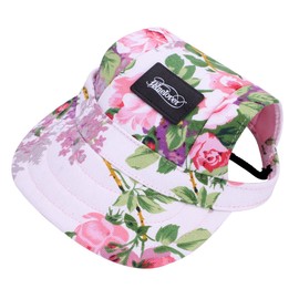 Dog Hats Summer Pet Baseball Caps Small Cat Visor Sports Hat for Outdoors Puppy Ear Holes Sun Hat Outfit Elastic Neck Strap Poodles Beagles Boston French Bulldog/Miniature Schnauzer/Pug M