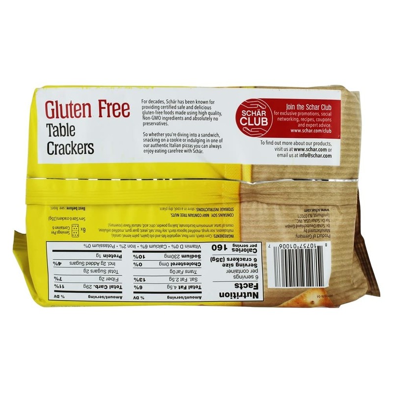 Schar Table Crackers Gluten Free - 7.4 oz