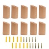 AolKee 10 Pack Wooden Hooks, Wooden Coat Hooks, Hat Hooks