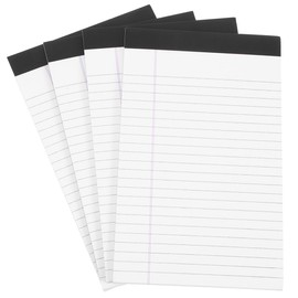 TOVINANNA Legal Pads, 4PCS Wide Ruled Writing Pads Refills Note Pads Lined Memo Pads A5 Legal Pad Wide Ruled Lined Pads Legal Rule for School Office 12.7 * 20.3cm