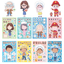 Dvobez 8 Sheets Holographic Make a Face Stickers for Kids, Make Your Own Stickers for Kids Crafts Party Favors Goodie Bags Stuffers Birthday Supplies - Professionals