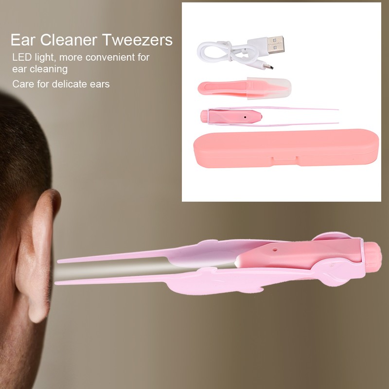 Ear Cleaning Tool Set USB Rechargeable Ear Cleaner Tweezers with