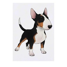 'White & Black Brindle Bull Terrier Dog' Temporary Tattoo - Water Resistant, Skin-Safe, Non-Toxic Transfer (TO00084897)
