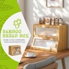 Large Bread Box Double Layer Bamboo Bread Box for Kitchen
