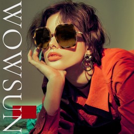 WOWSUN Oversized Big Fashion Sunglasses For Women Irregular Fashion Shades