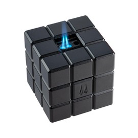 Colibri Heritage Cube Desk Torch + Soft Flame Lighter - Uses Butane Refill (Black)