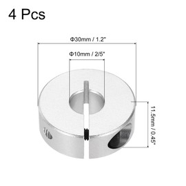 sourcing map Shaft Collar 10mm Bore Single Split Aluminium Alloy Clamping Shaft Collars with Set M4 Screw for Industrial Automation Conveyor Belt Systems 4 Pack