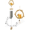 Fariita Resin Squirrel Wind Chimes for Outside 33 Inch Hanging