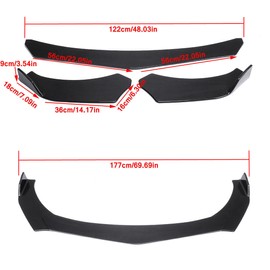 dtangor Front Bumper Lip Spoiler For Mercedes W117 CLA200 CLA250 2016-2020 Glossy Black