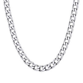 6mm Mens and Womens Cuban Chain Necklace Curb Link JewelrStainless Steel Necklace Chain 18inch Choker