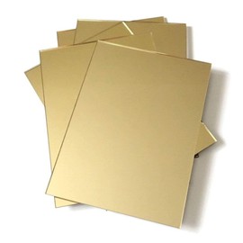 3MM Acrylic Mirror Sheet, 1/18'' Gold 12" x 12" Mirrored Acrylic Lucite Plexiglass Sheet (Actual Size 11.875" x 11.875")