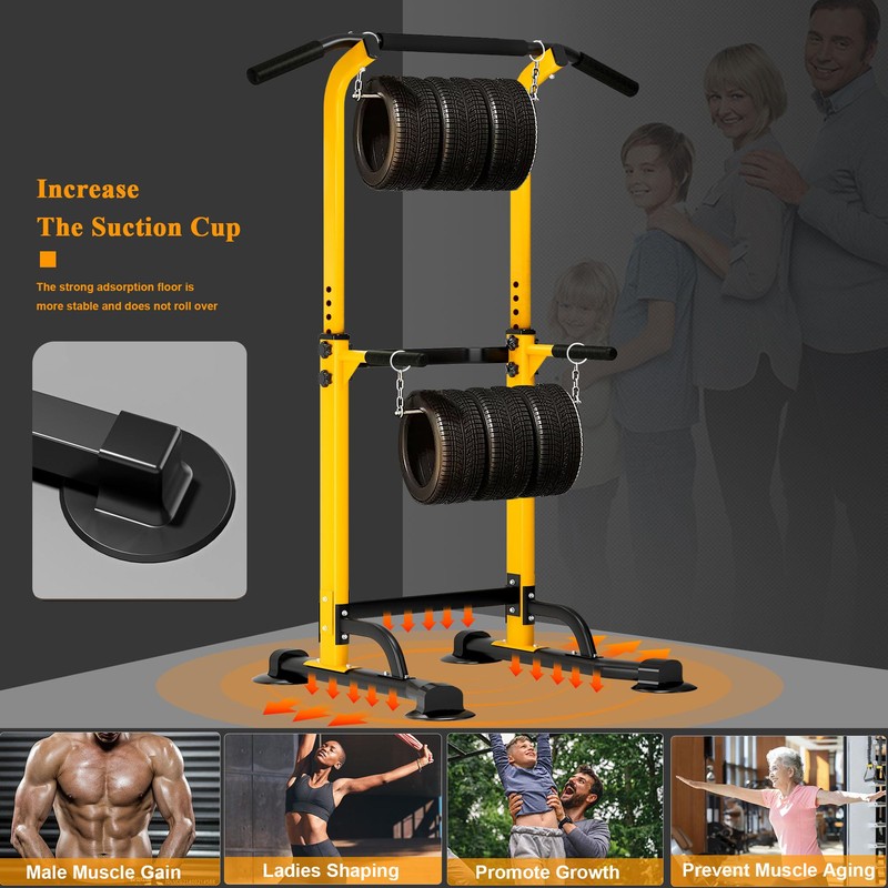 DlandHome Power Tower Dip Station Pull Up Bar for Home