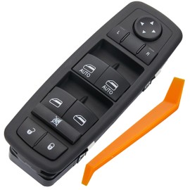 ZAPOSTS - Interruptor de ventana eléctrica para Jeep Grand Cherokee 2011, 2012, 2013, 2014. Dodge Durango. Interruptor maestro de control lateral del conductor delantero izquierdo, color azul