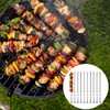 Barbecue Skewers, 10 PCS Flat Long Reusable Steel Metal Skewers