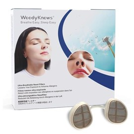 WoodyKnows WoodyKnows Ultra-Breathable Nasal Filters, Seasonal and dust Allergies aid (Round, M, 6 Pack)