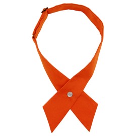 AUSUAYA GBW-B-T2 Cross Bow Tie Pre-tied Crossover Tie for School Girls, Uniform, Cosplay, T-Shirt or Valentine's Day, Orange, One Size, orange, Unit size