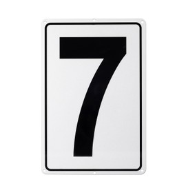 Kichwit Metal House Numbers Address Sign Reflective Aluminum Mailbox Number, 10 x 7 Inches, Number 7