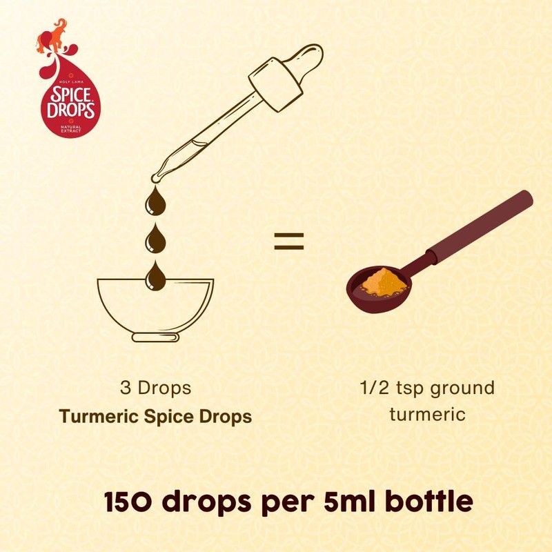 Holy Lama Spice Drops Turmeric Extract - Natural Cooking Ingredient.