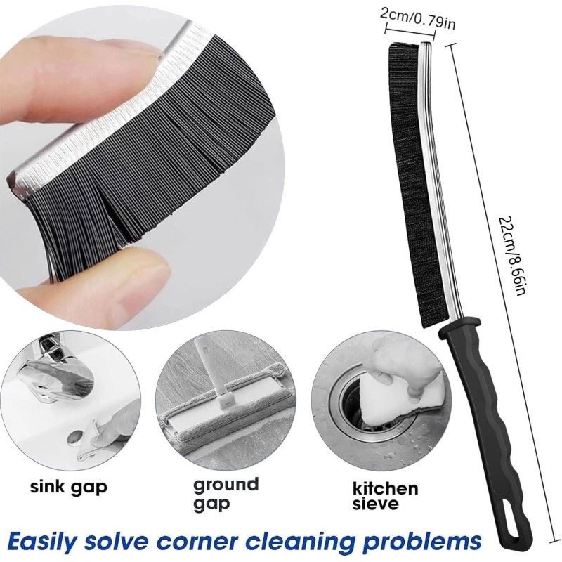 Crevice Cleaning Brush,New Multifunctiona<wbr/>l Brush Tool, Black