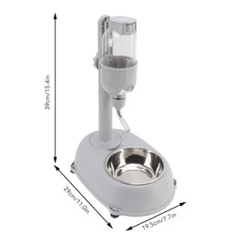 Yosoo Health Gear Pet Standing Water Dispenser Bowl, 500ml Cat Dog Water Bottle Stand Multifunctional Adjustable Height Pet Automatic Standing Water Feeder with Detachable Food Bowl
