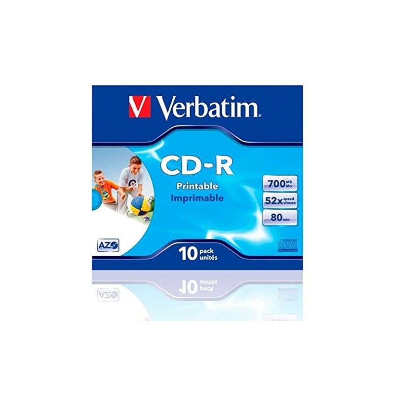 Verbatim 43325 CDR 80MIN 700MB 40X Fast CD-R AZO Wide