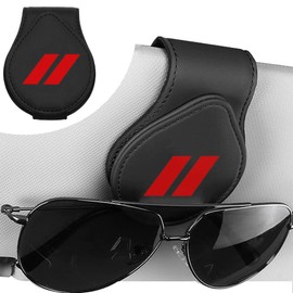 ABSWER Sunglasses Holders for Car Visor Compatible with Dodge Charger Challenger Durango Car Accessories Magnetic Leather Glasses Eyeglass Clip Car Visor Accessories (//)