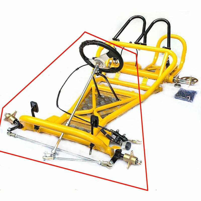 DDBESSIC Go Kart Steering Kit, 640mm Front Steering Wheel Gear