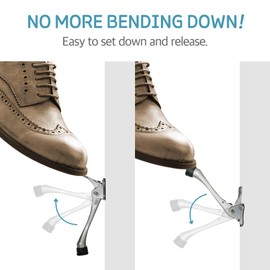 CG PLUS Door Stopper, One-Touch semi-Automatic Metal Door Stopper, with Non-Slip Rubber Tip for Wood, Concrete, Tiled, and Carpeted Floors (6inch x 1pack, Brown)