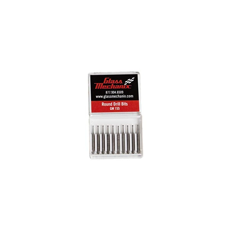 Glass Mechanix 10pc Round Carbide Drill BITS, Auto Glass Windshield