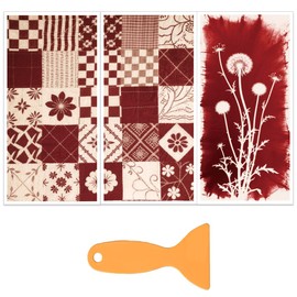 OLYCRAFT 3Pcs/Set Botanical Smudge Rub on Transfers for Furniture and Crafts 6x12 Inch Botanical Print Furnitures Transfer Sticker Self-Adhesive Rub on Decals for Scrapbook Wood Furniture Decor