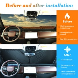Car Windshield Sunshade Custom Fit for Land Rover Range Rover Sport 2023-2024 Foldable Sun Shield Reflective Polyester Sun Visor Cover Block Heat,UV Rays Sun Visor Protector (Style A)