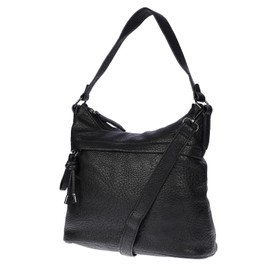 Christian Wippermann Medium Women's Shoulder Bag Crossover Bag Leather Look Handbag, black