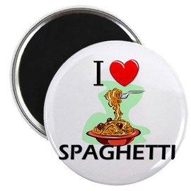 CafePress I Love Spaghetti Magnet 2.25" Round Magnet, Refrigerator Magnet