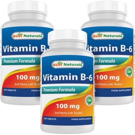 Vitamin B-6 100 mg 250 Tablets by Best Naturals (250 Count (Pack of 3))
