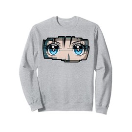 Glitch Manga Eyes Aesthetic Japanese Art Sweatshirt