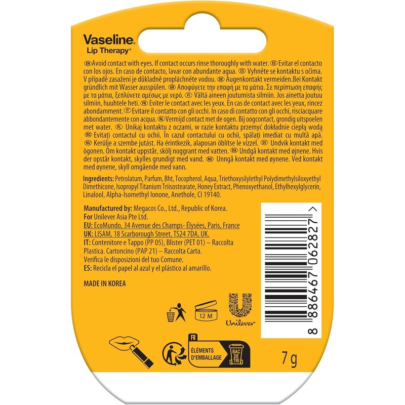Vaseline Bálsamo para Labios Mini Tarro Queen Bee 7g, Hidratación